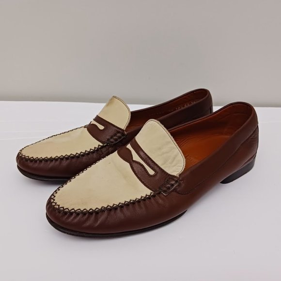 Grenson Other - Mens Grenson Exclusively For Paul Suart Made In Italy 10.5 Brown & Cream Loafers